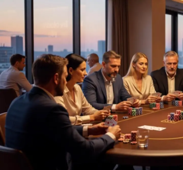Karty pokerowe i żetony podczas wieczoru pokerowego