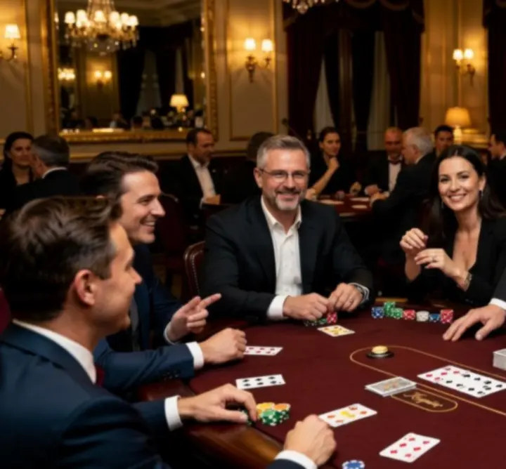 Profesjonalny krupier prowadzący wieczór pokerowy w Warszawie